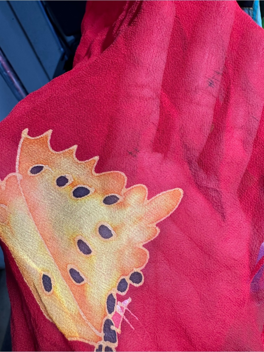 Red Multicolor Draped Tunic Top - Picture 4 of 13